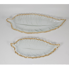 hand made clear Golden leaves charger plates
